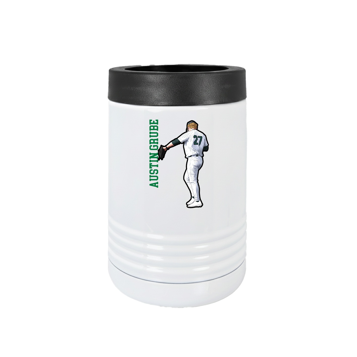 Beverage Holder — Name Vertical in White
