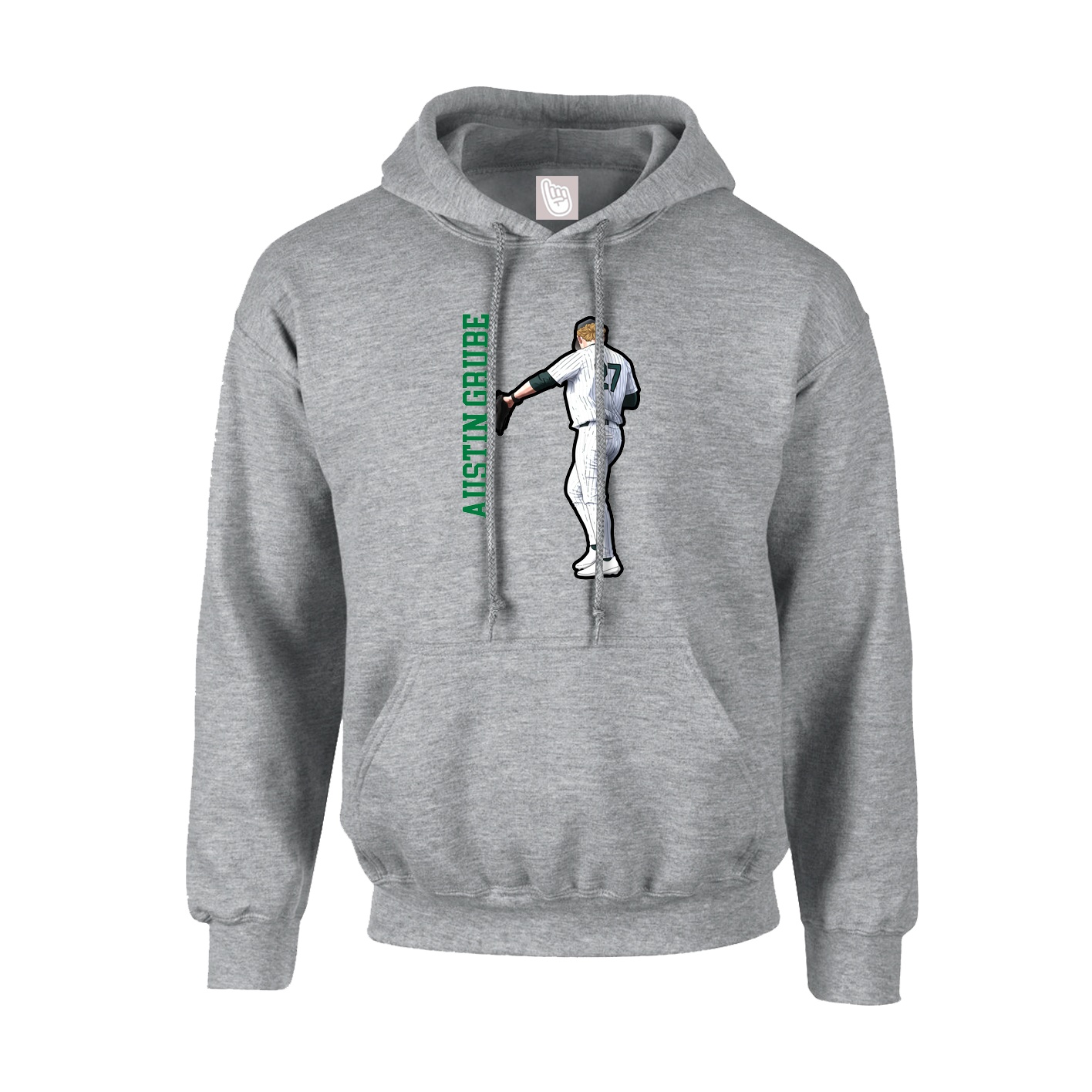 Hoodie — Name Vertical in Grey
