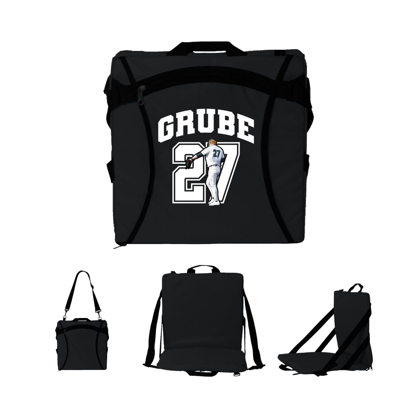 Folding Stadium Seat — Number in Black