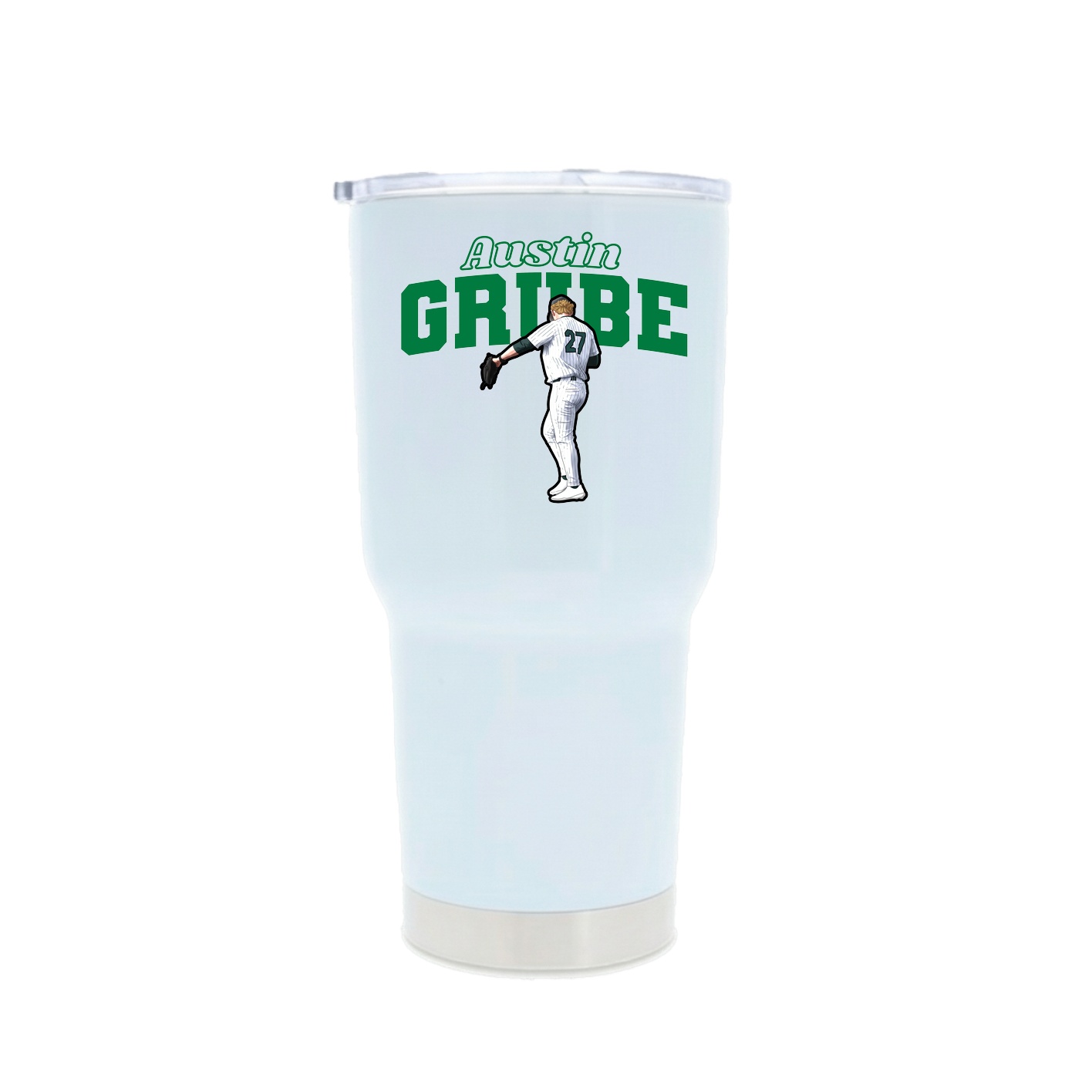30oz Stainless Steel Tumbler — Name Arch in White