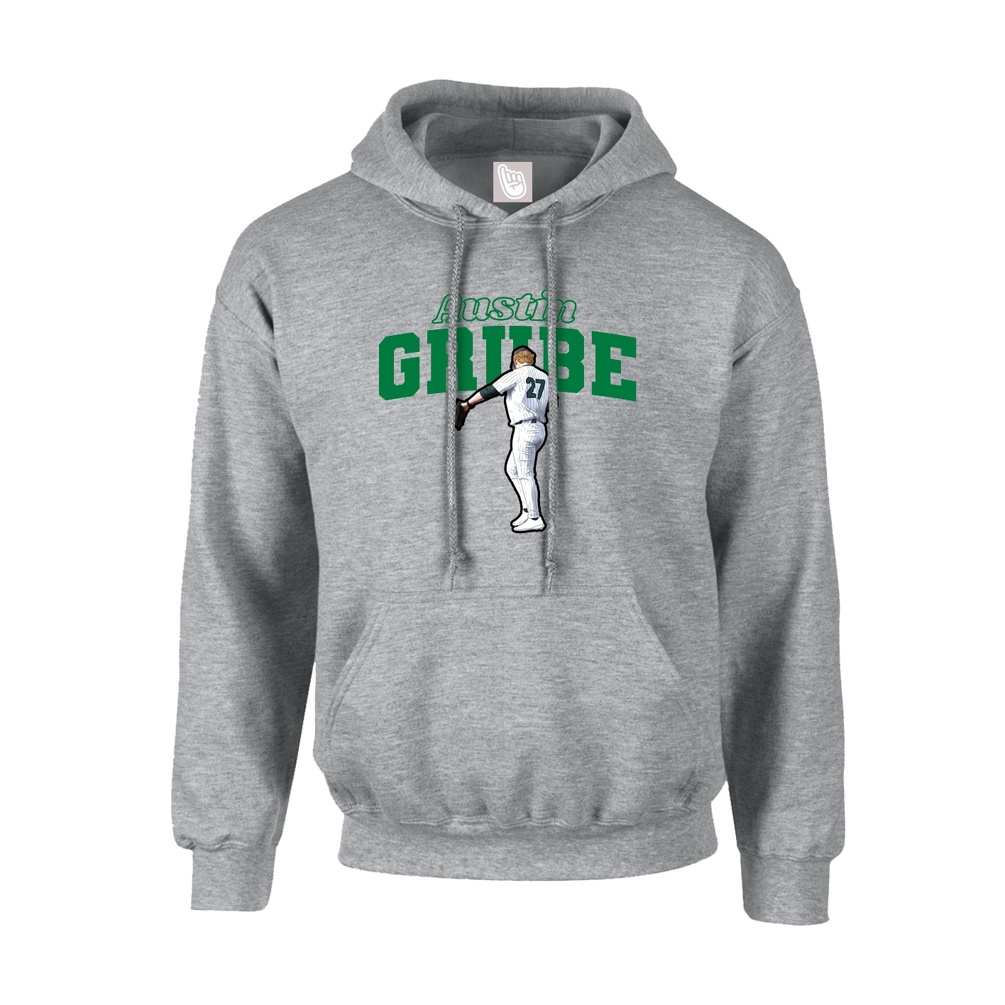 Youth Hoodie — Name Arch in Grey