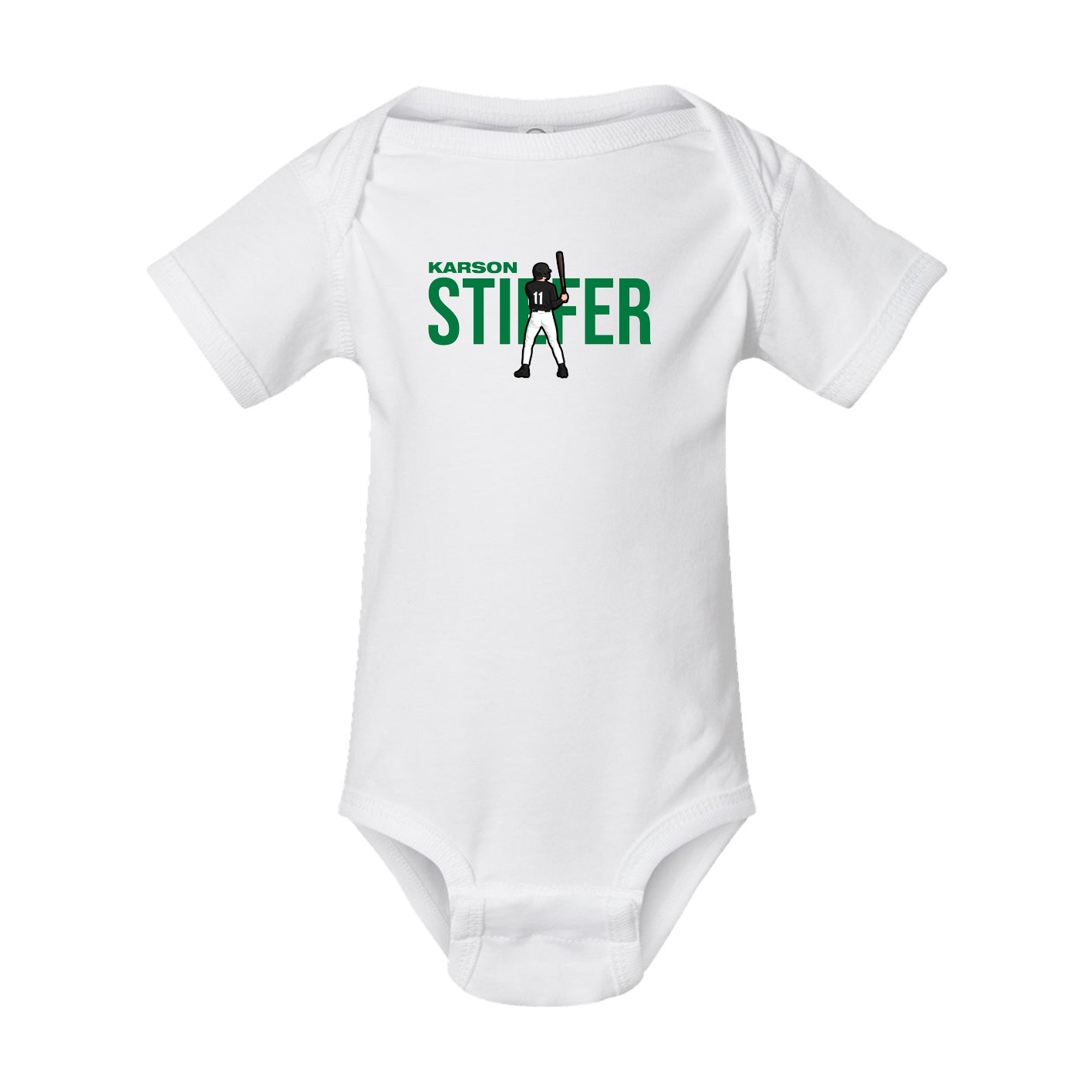 Baby Onesie — Player Name in White