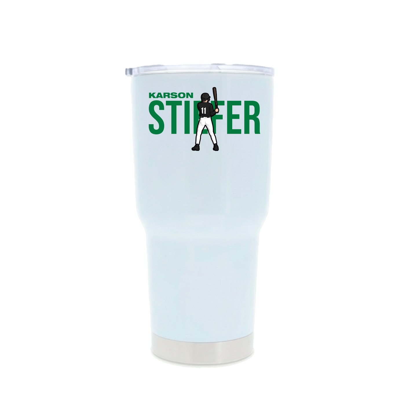 30oz Stainless Steel Tumbler — Player Name in White