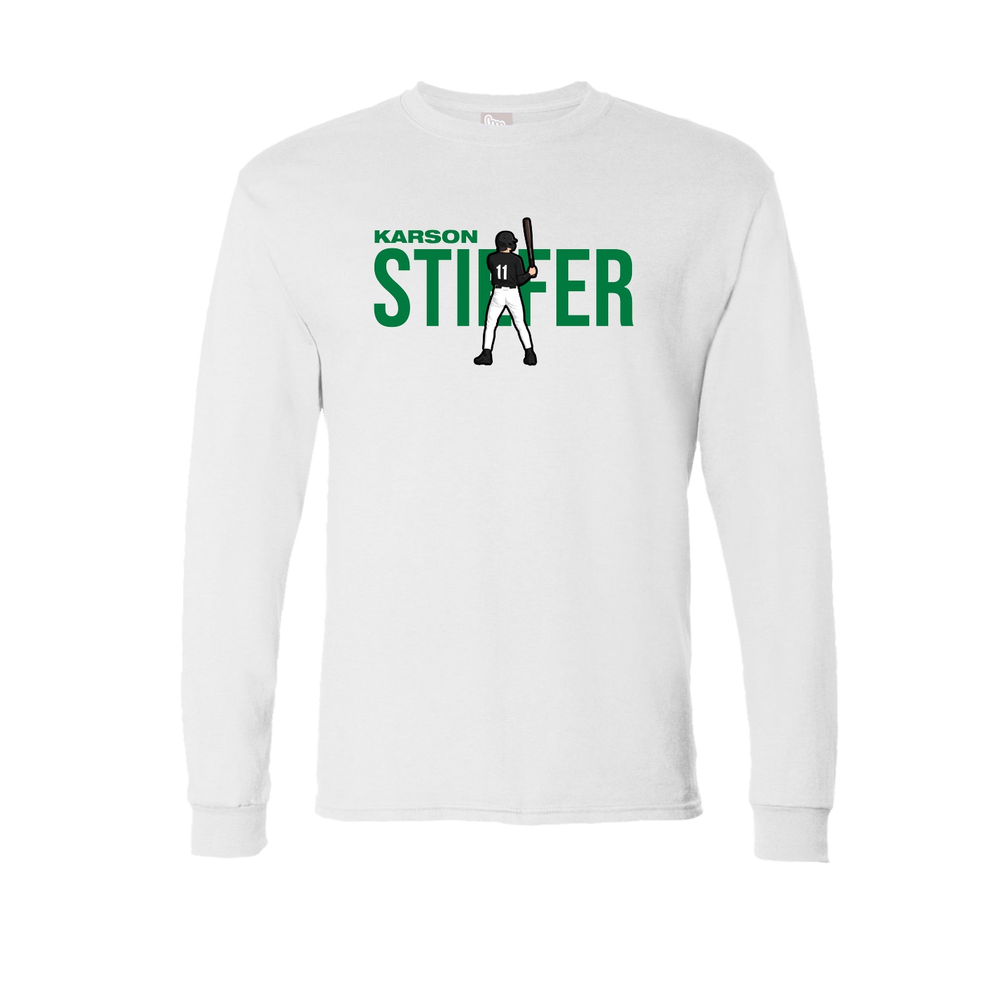 Long Sleeve Tee — Player Name in White