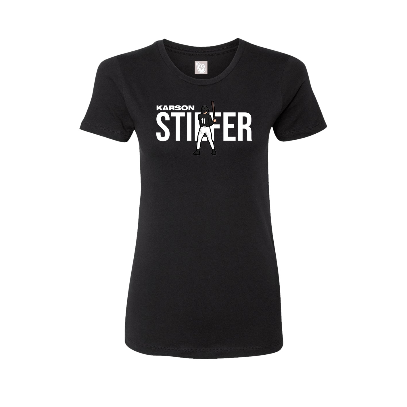 Fitted Women's Tee — Player Name in Black