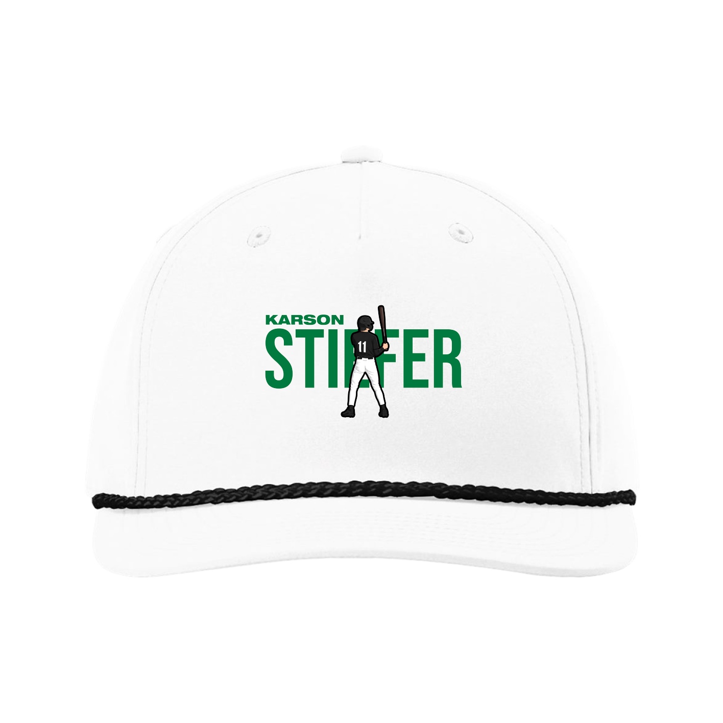 Five-Panel Classic Rope Cap — Player Name in White