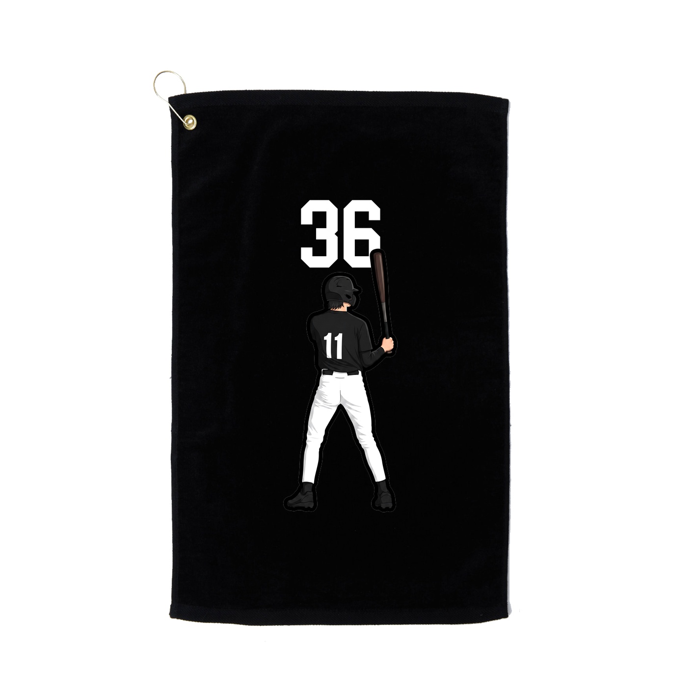 Golf Towel — Number Top in Black
