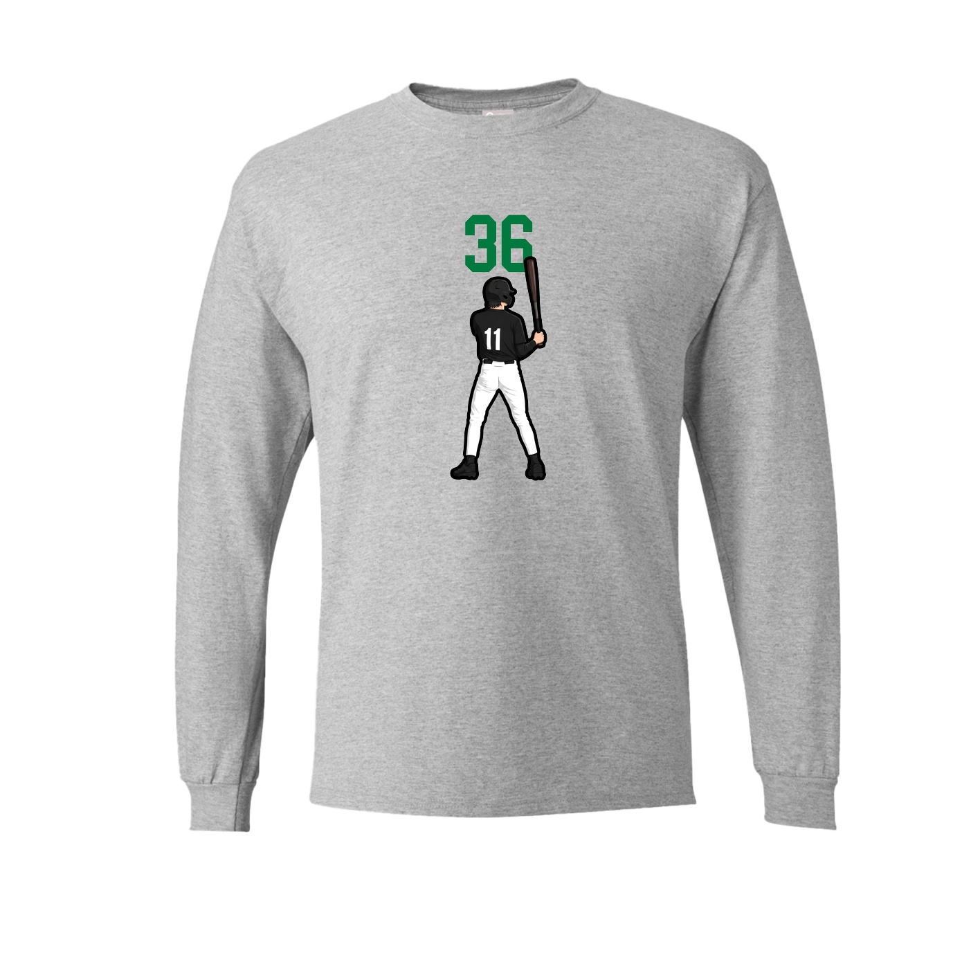 Long Sleeve Tee — Number Top in Grey