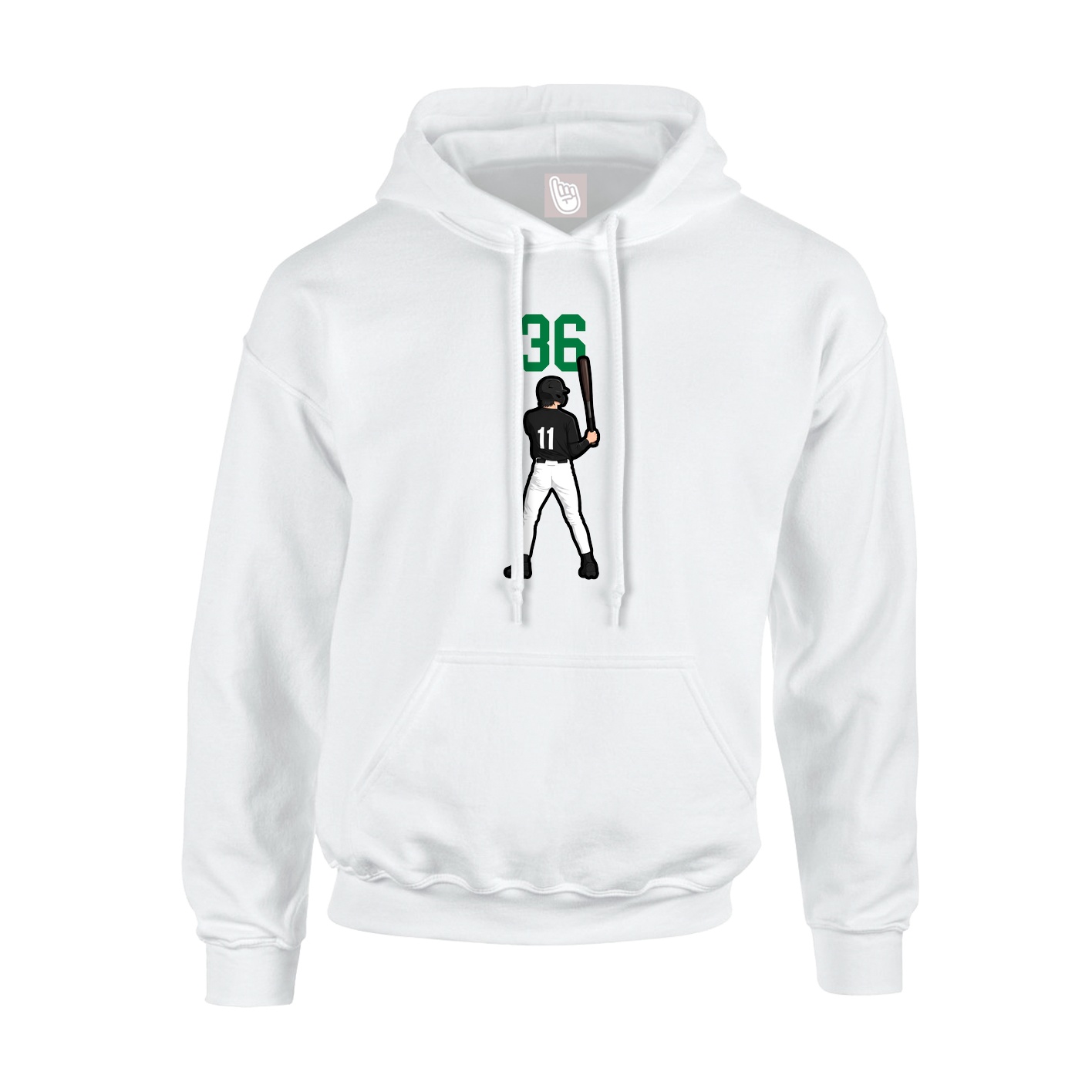 Hoodie — Number Top in White
