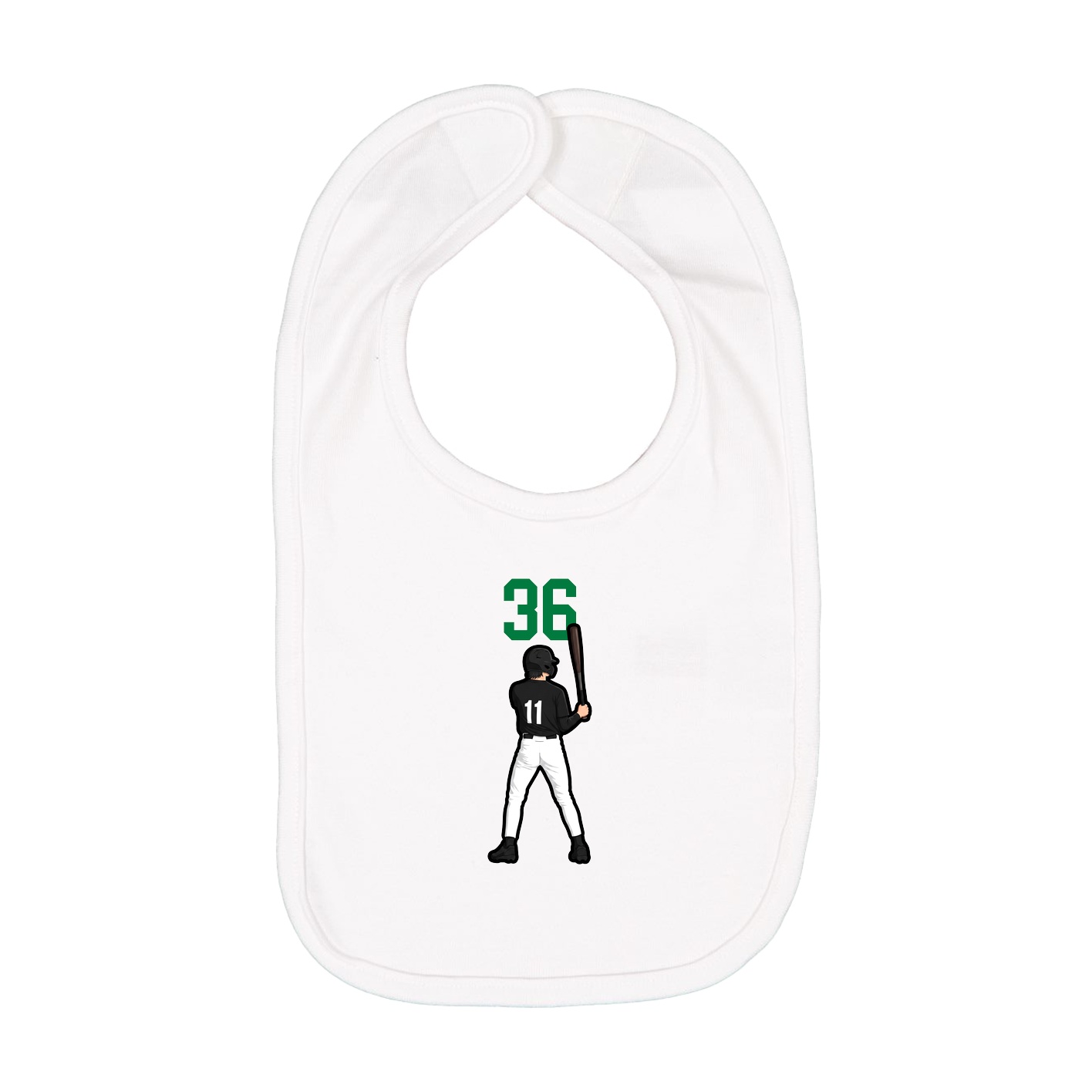 Infant Bib — Number Top in White