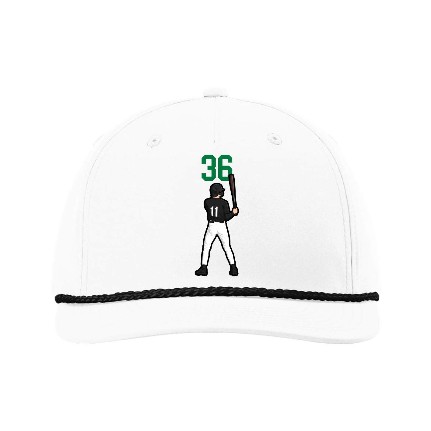 Five-Panel Classic Rope Cap — Number Top in White