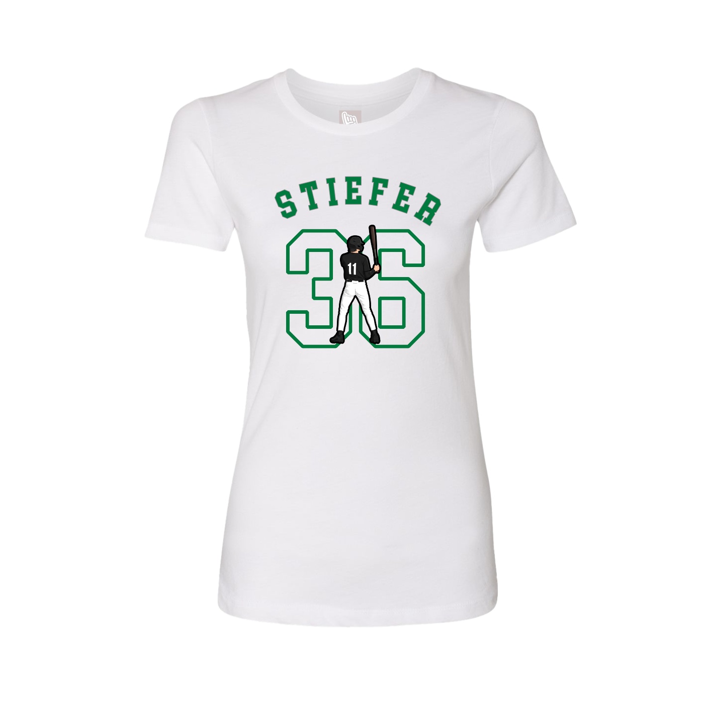 Fitted Women's Tee — Shirsey Arch in White