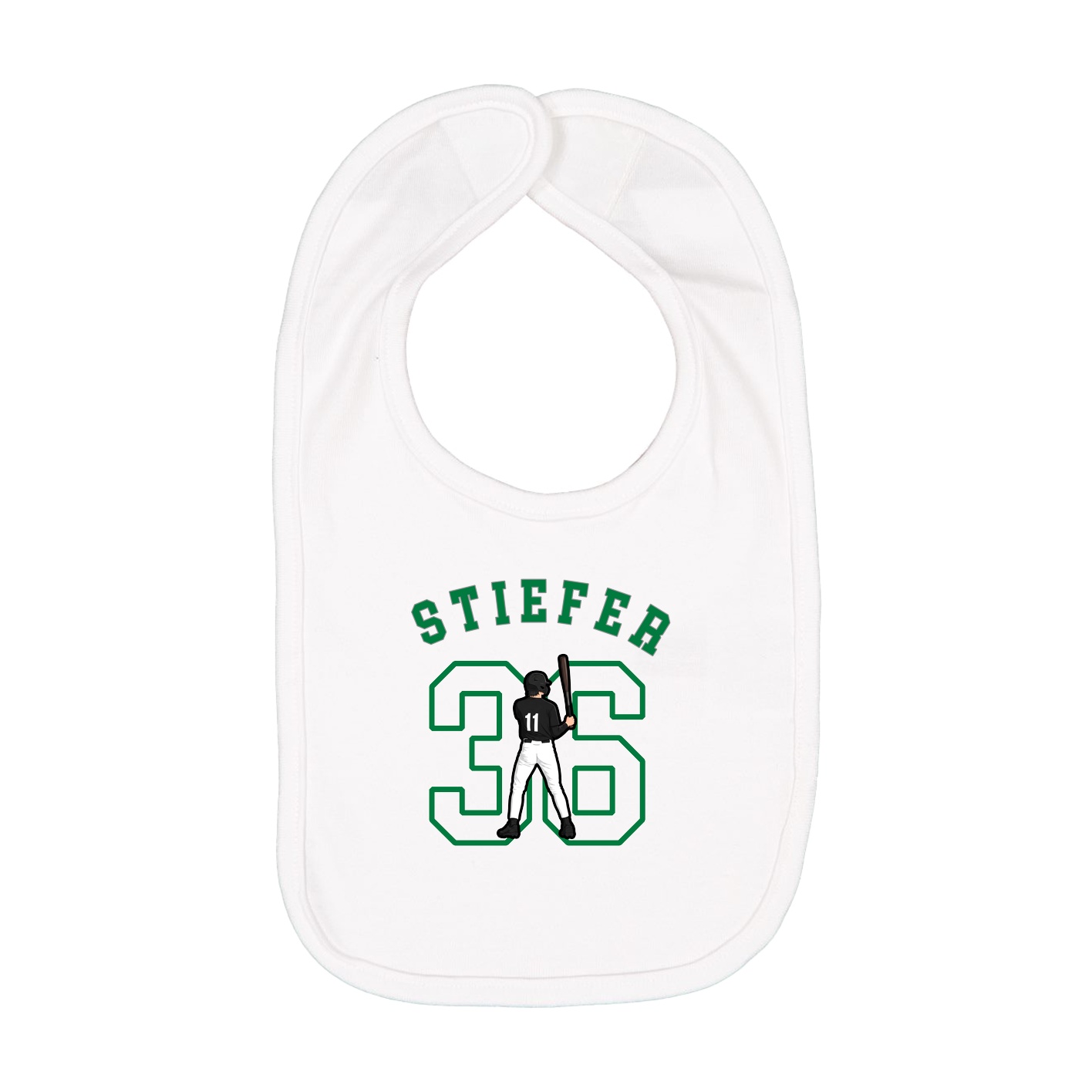 Infant Bib — Shirsey Arch in White
