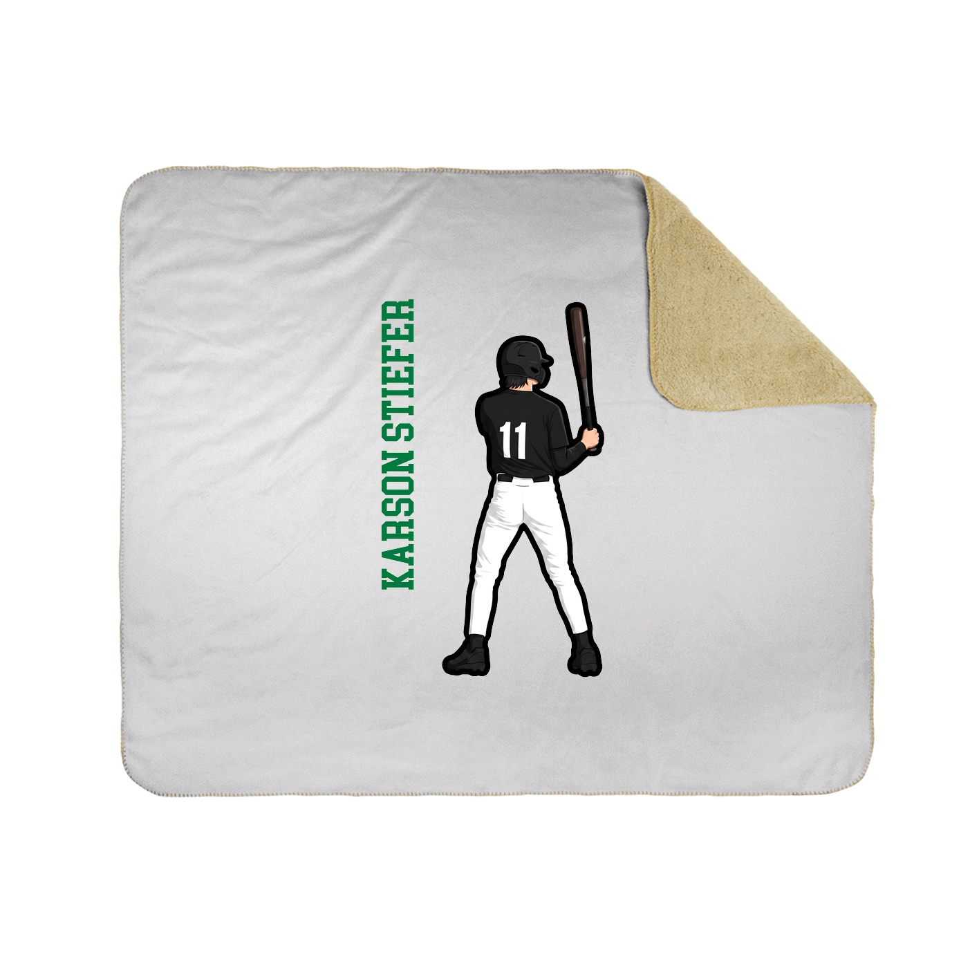 Throw Blanket — Name Vertical in White