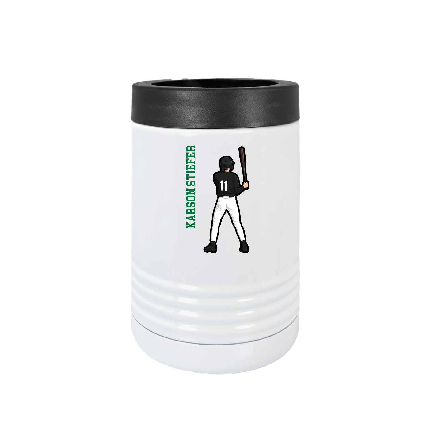 Beverage Holder — Name Vertical in White