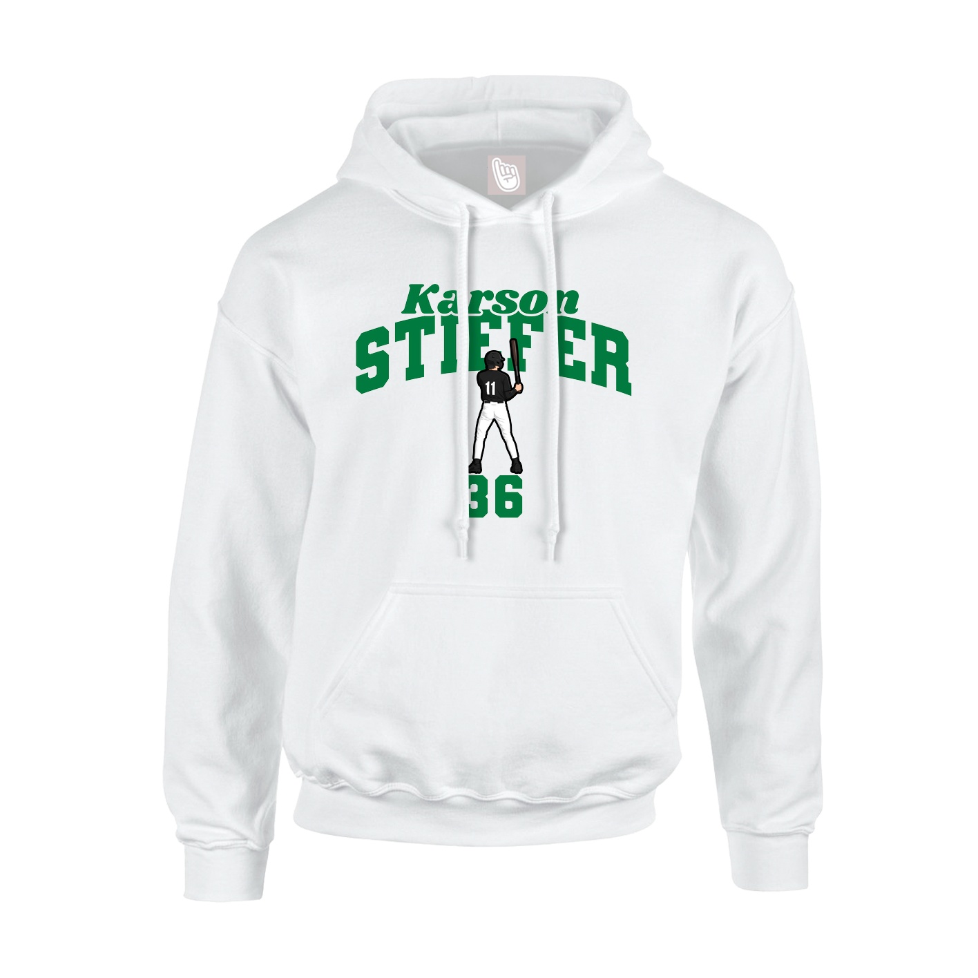 Hoodie — Signature Arch in White