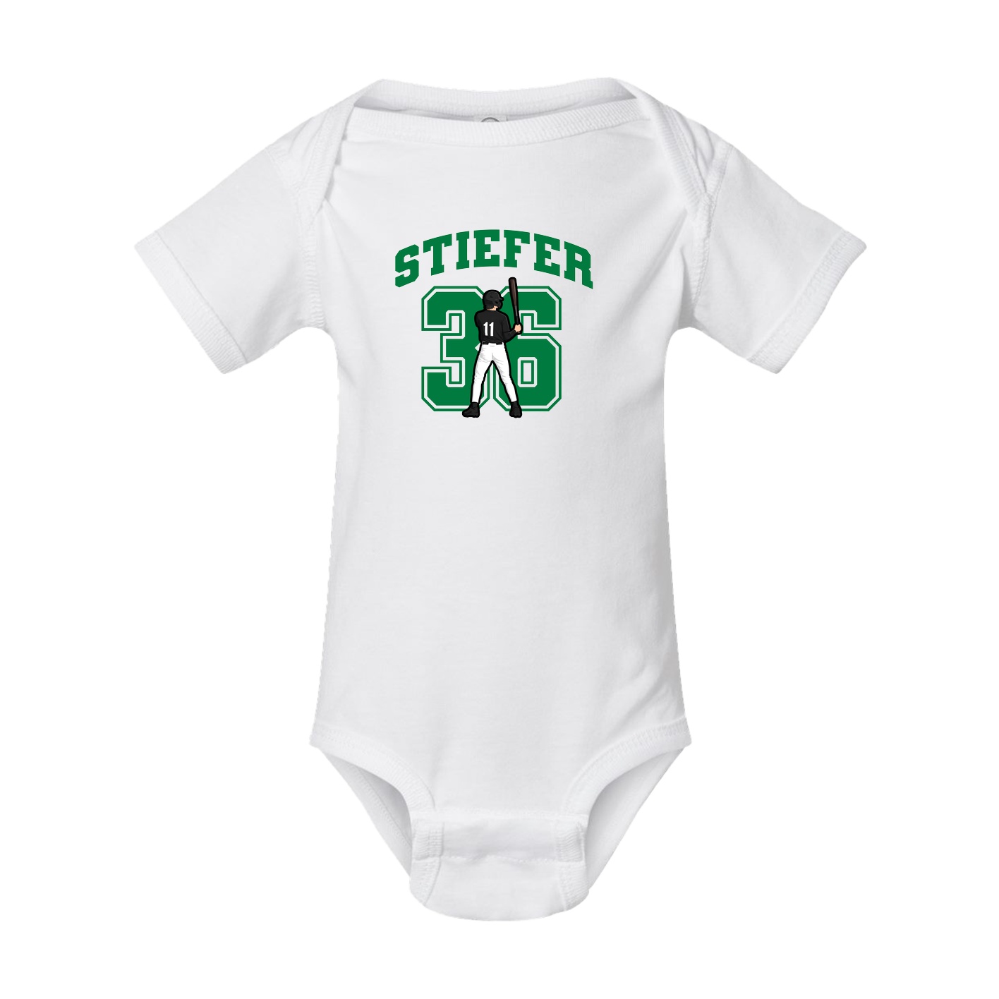 Baby Onesie — Number in White
