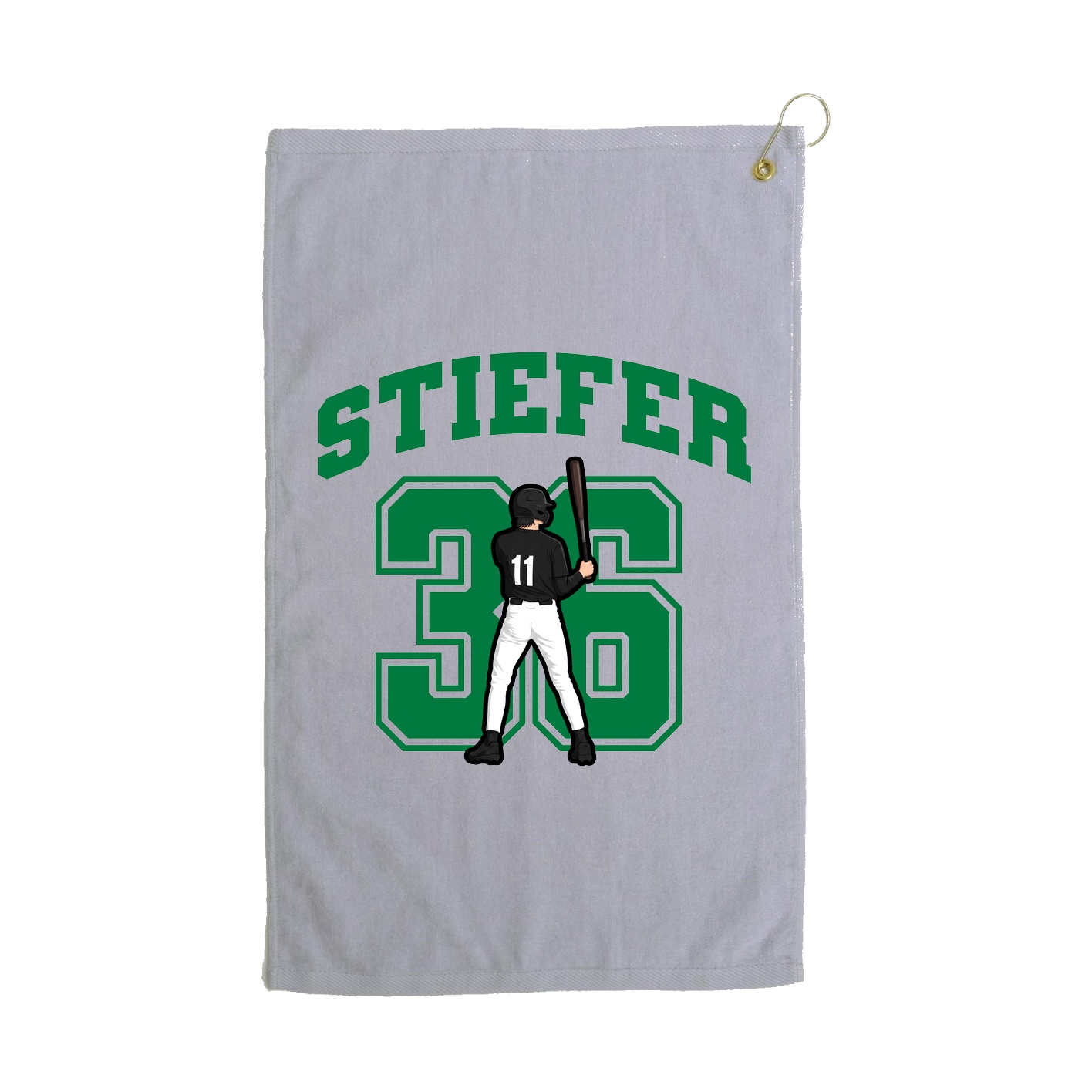 Golf Towel — Number in Grey