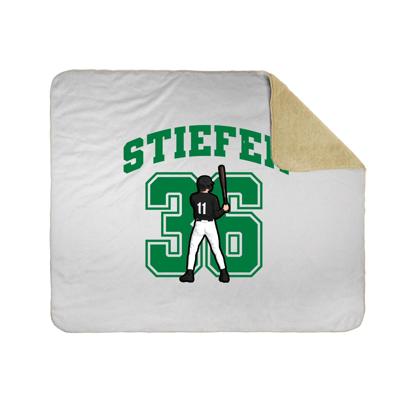Throw Blanket — Number in White