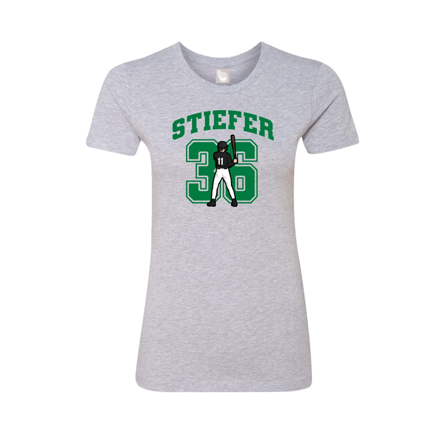 Fitted Women's Tee — Number in Grey
