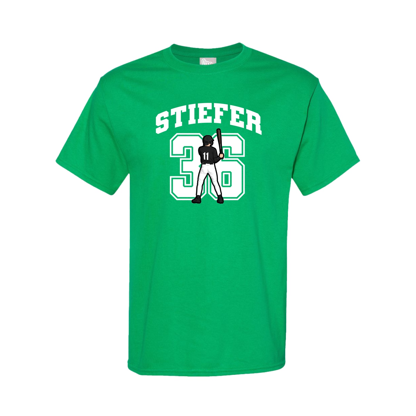 Youth Tee — Number in Green