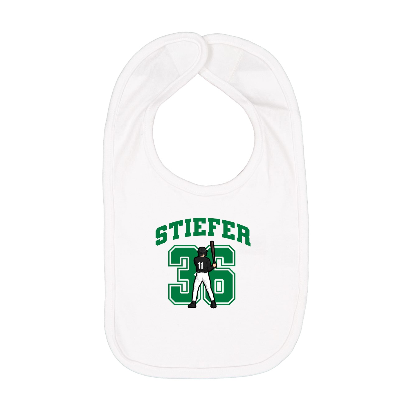 Infant Bib — Number in White