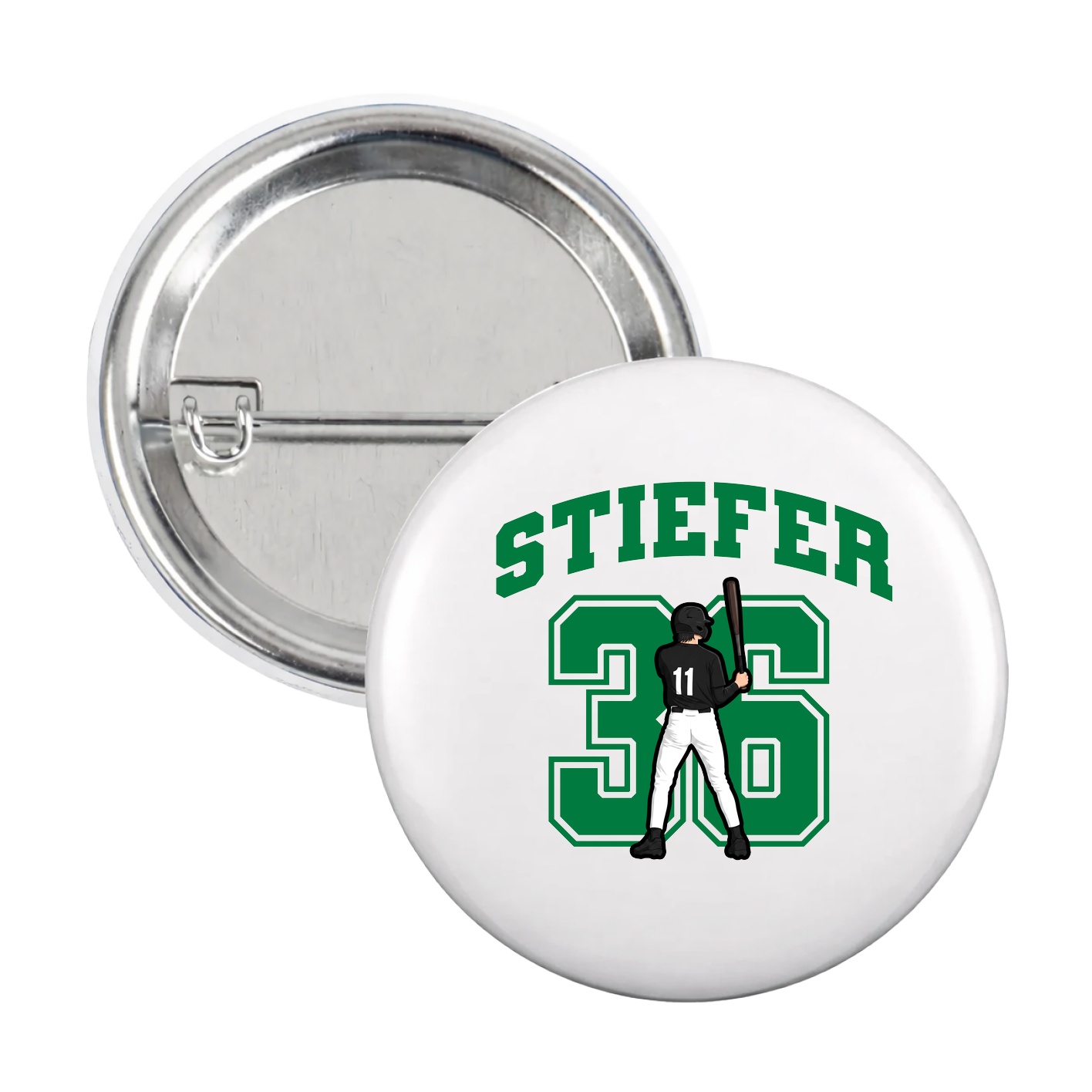 Game Day Button — Number in White