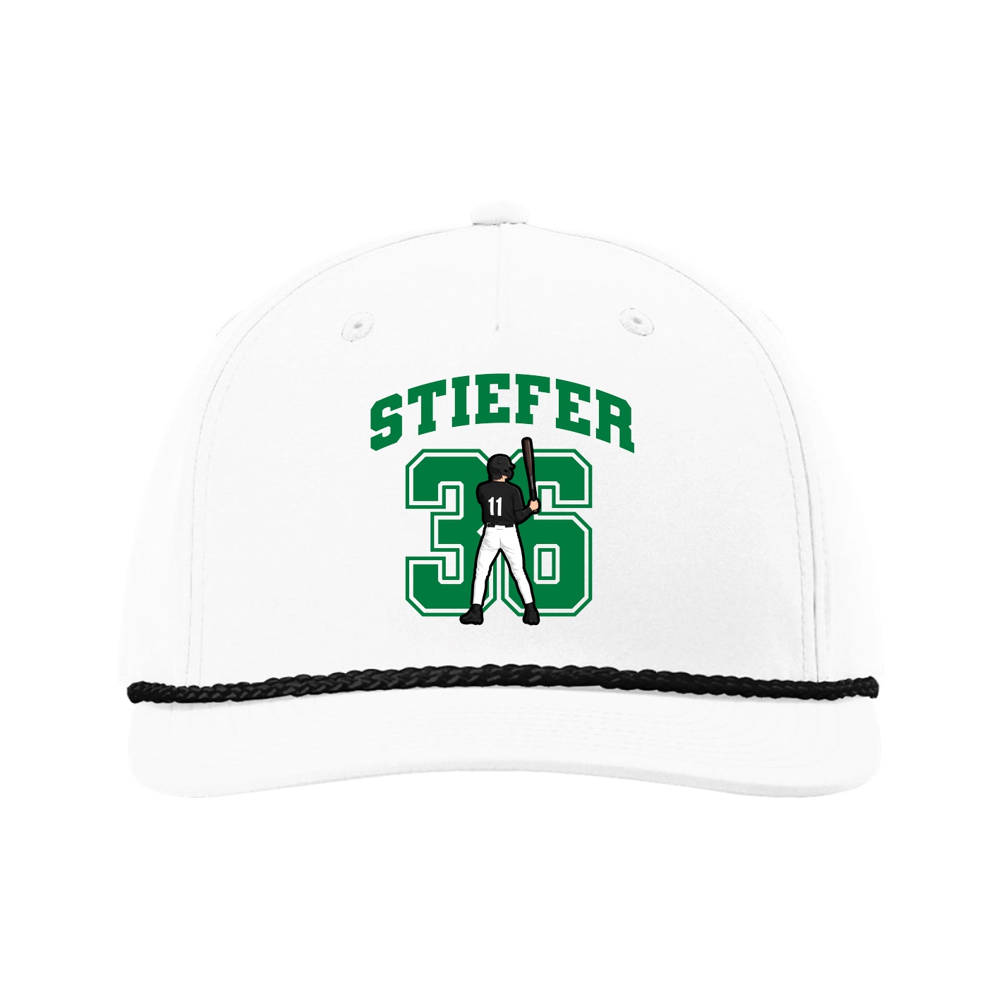 Five-Panel Classic Rope Cap — Number in White
