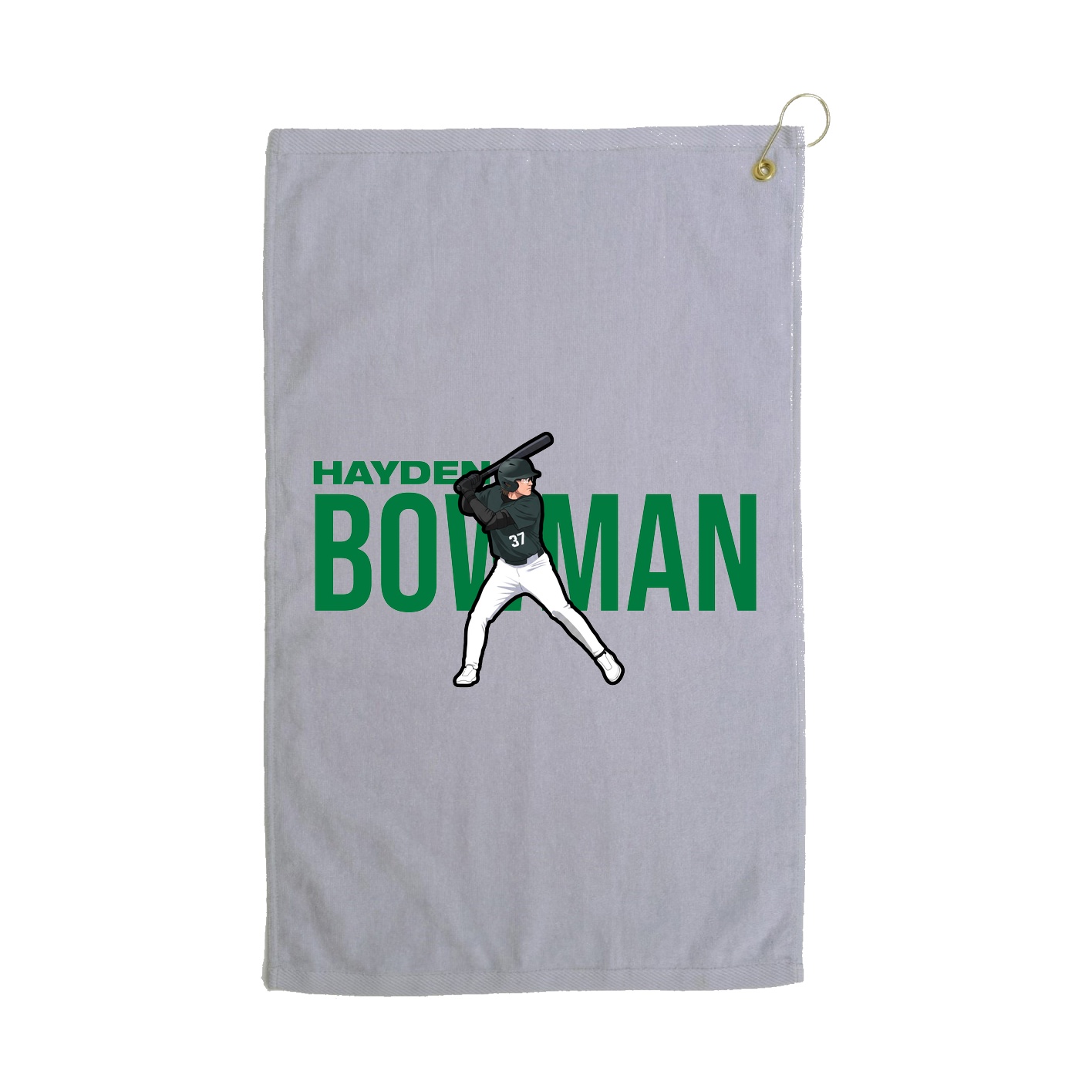 Golf Towel — Player Name in Grey