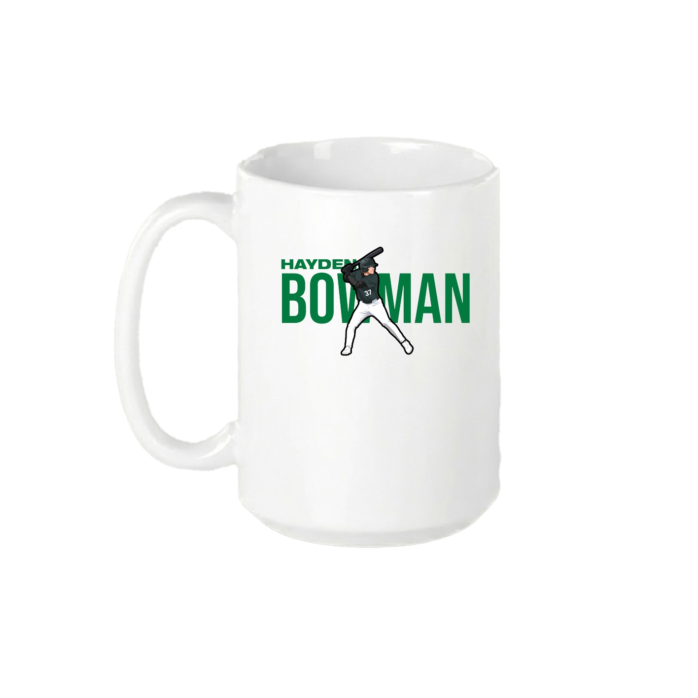 15oz Coffee Mug — Player Name in White
