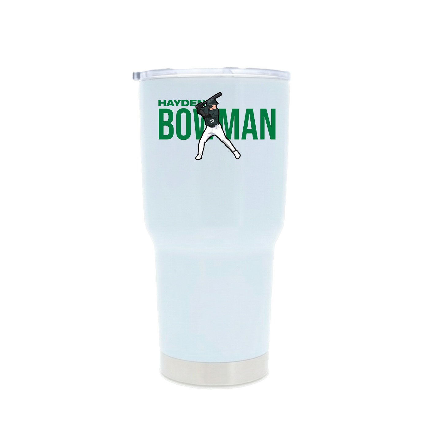 30oz Stainless Steel Tumbler — Player Name in White