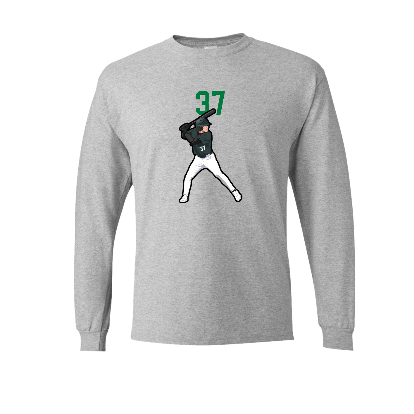 Long Sleeve Tee — Number Top in Grey