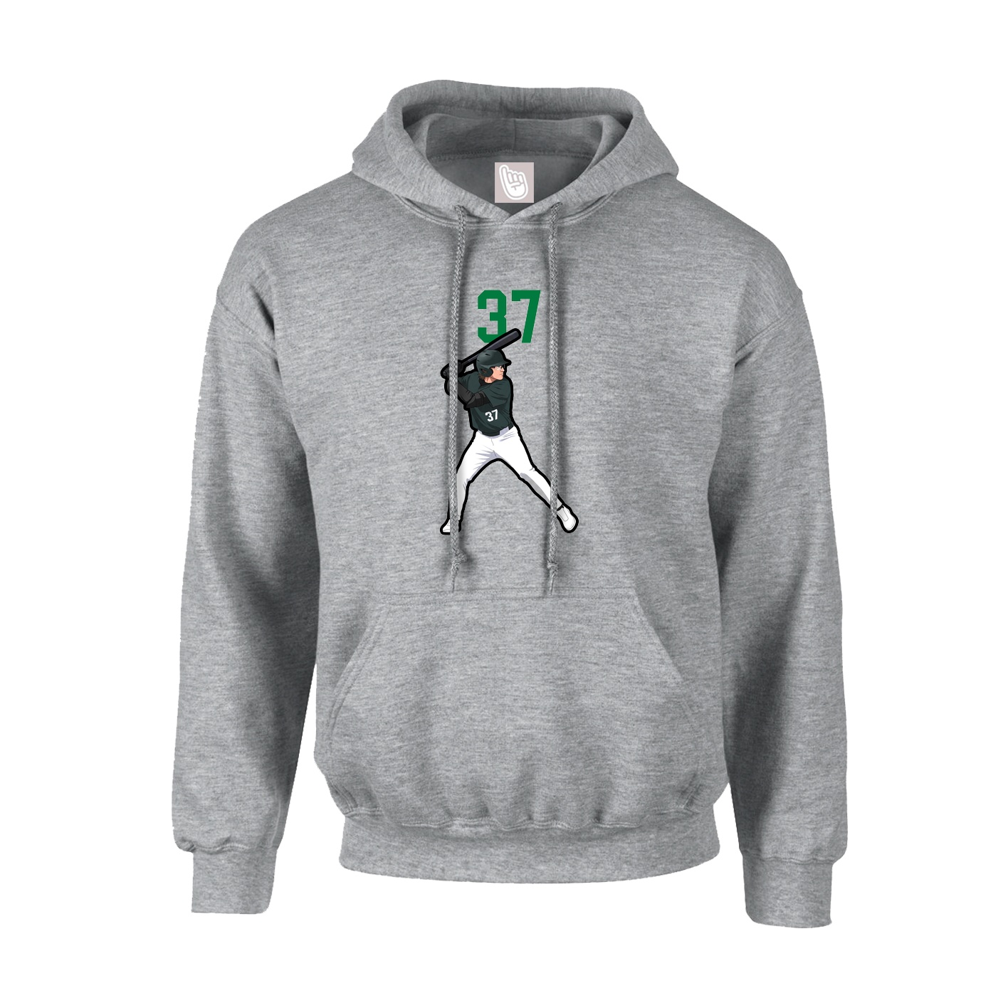 Hoodie — Number Top in Grey
