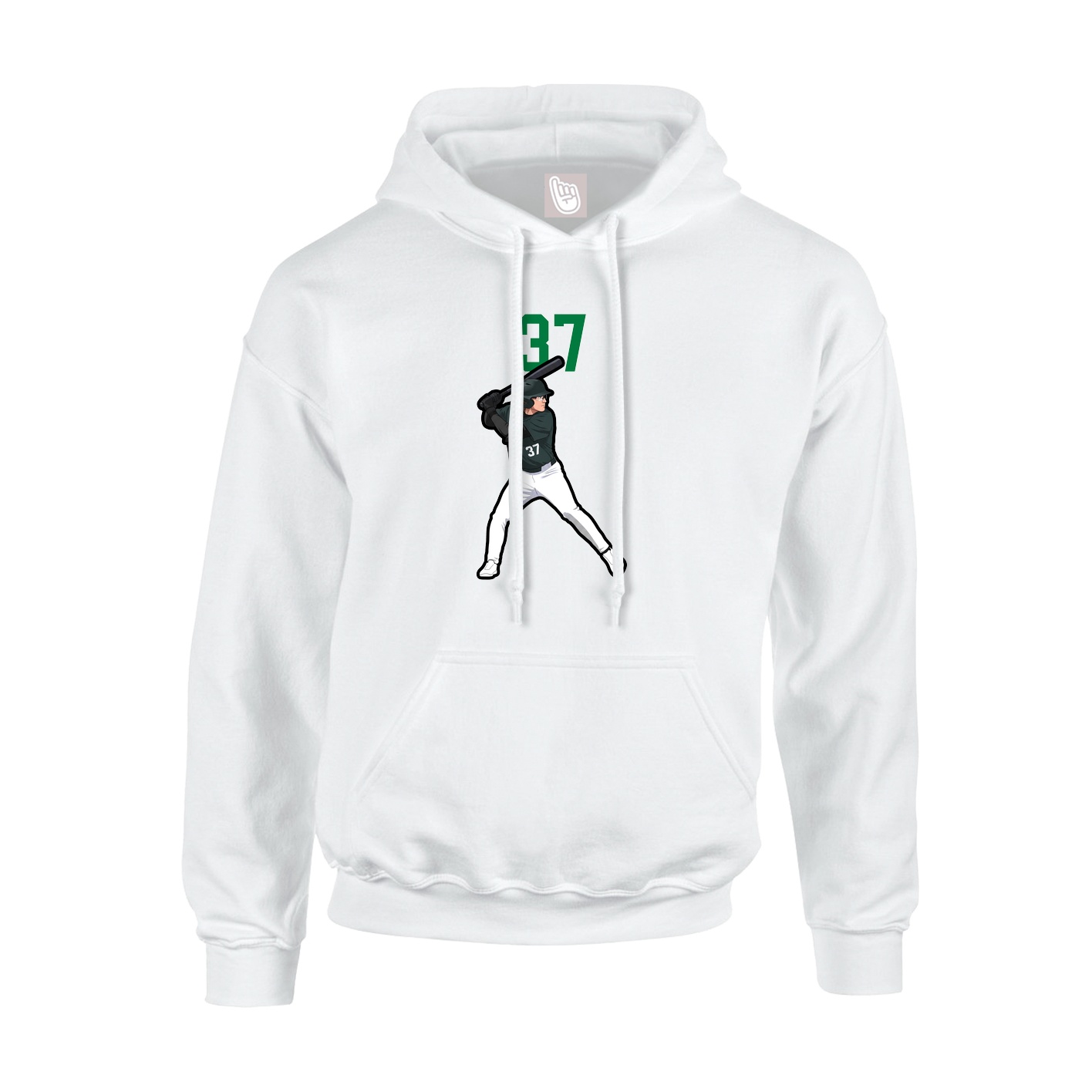 Youth Hoodie — Number Top in White