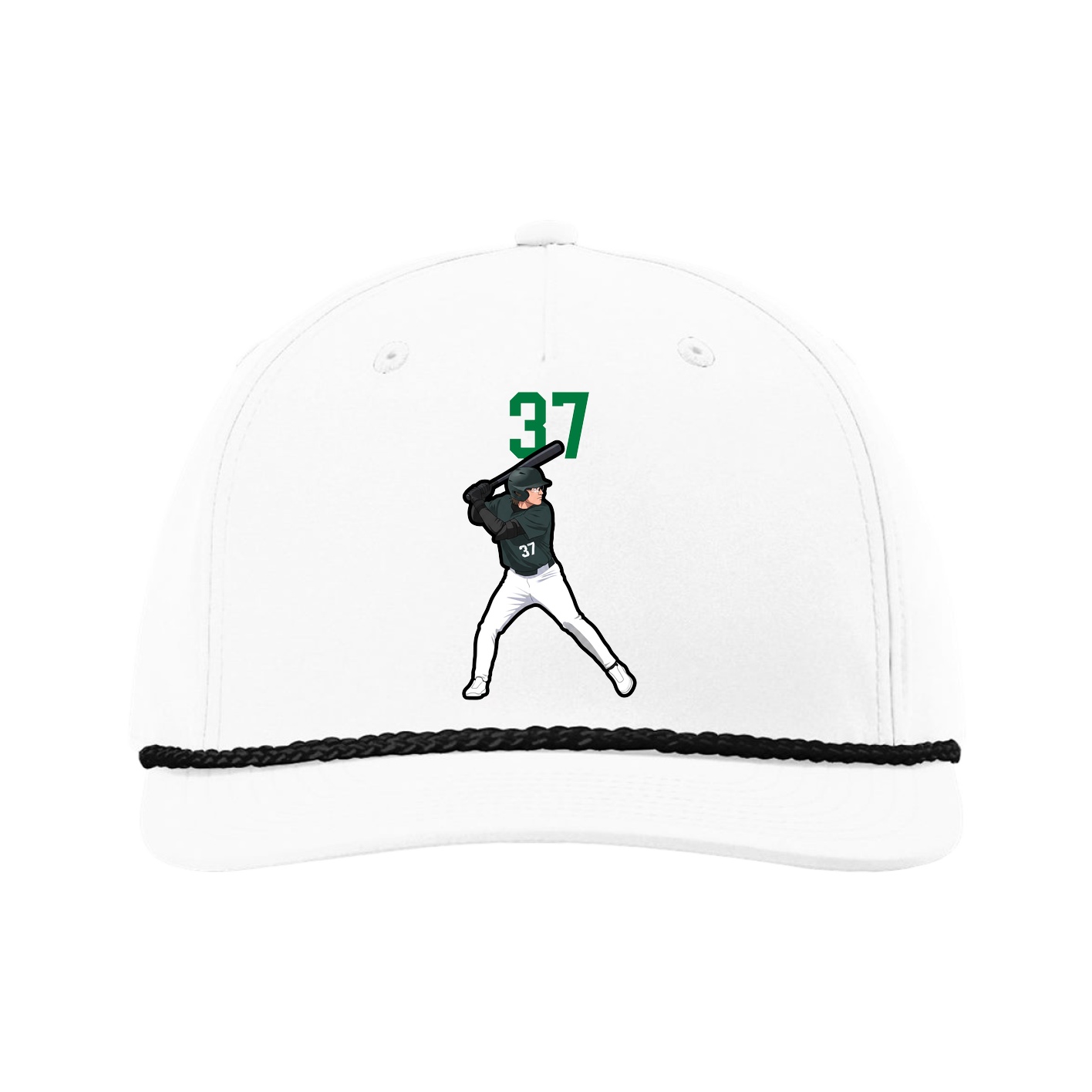 Five-Panel Classic Rope Cap — Number Top in White