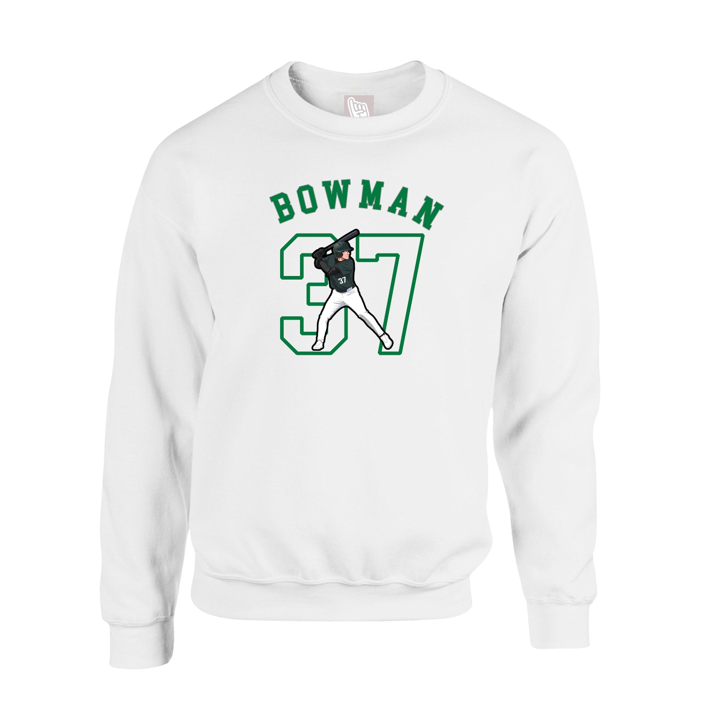 Fleece Crew — Shirsey Arch in White