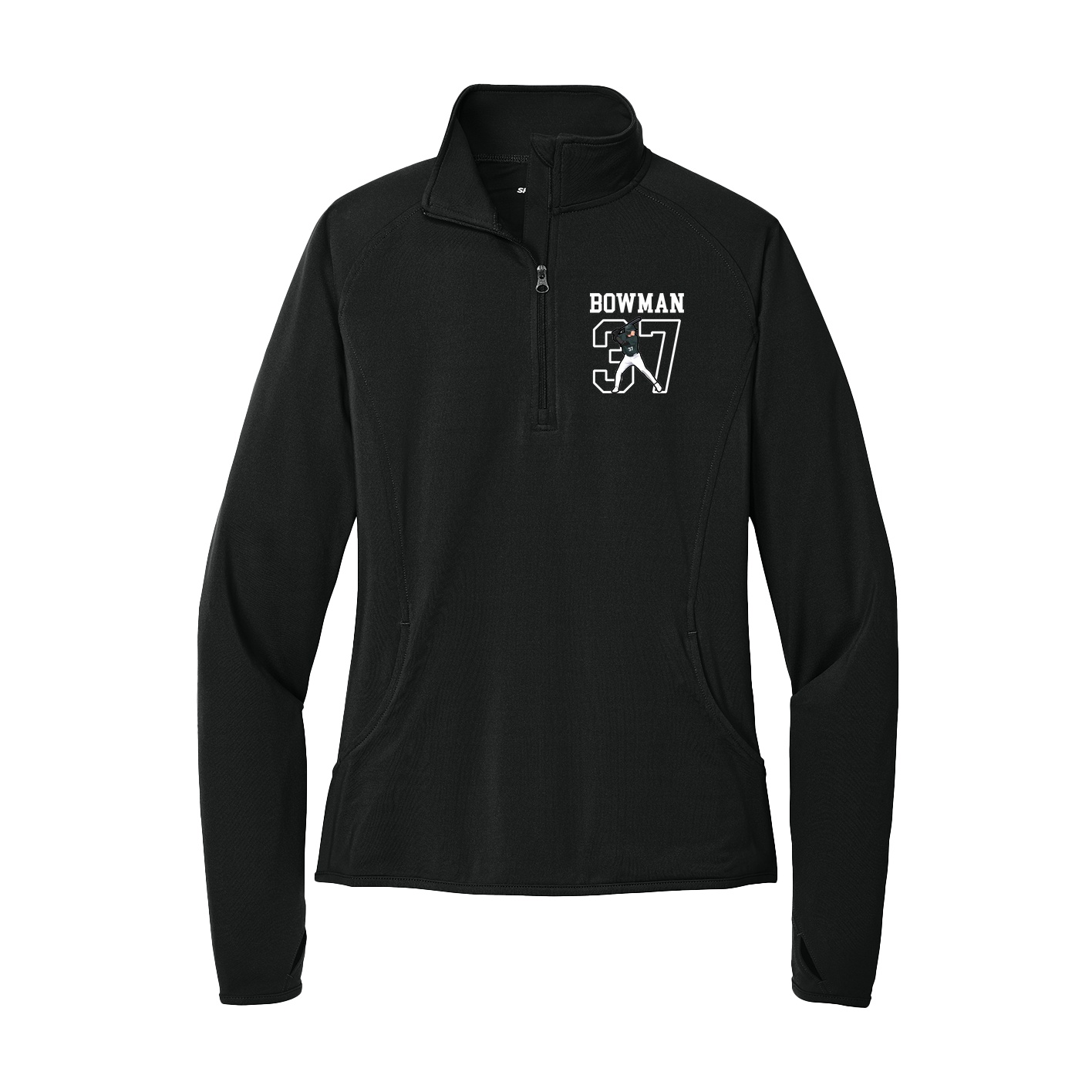 Women's Q-Zip Pullover — Shirsey in Black