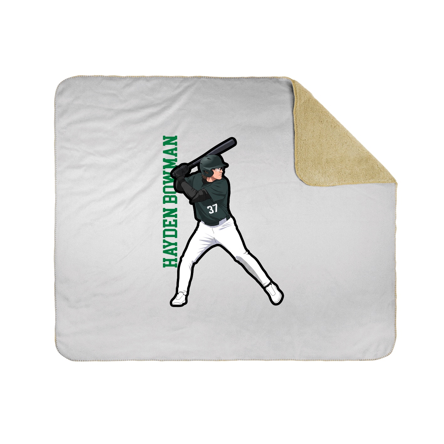 Throw Blanket — Name Vertical in White