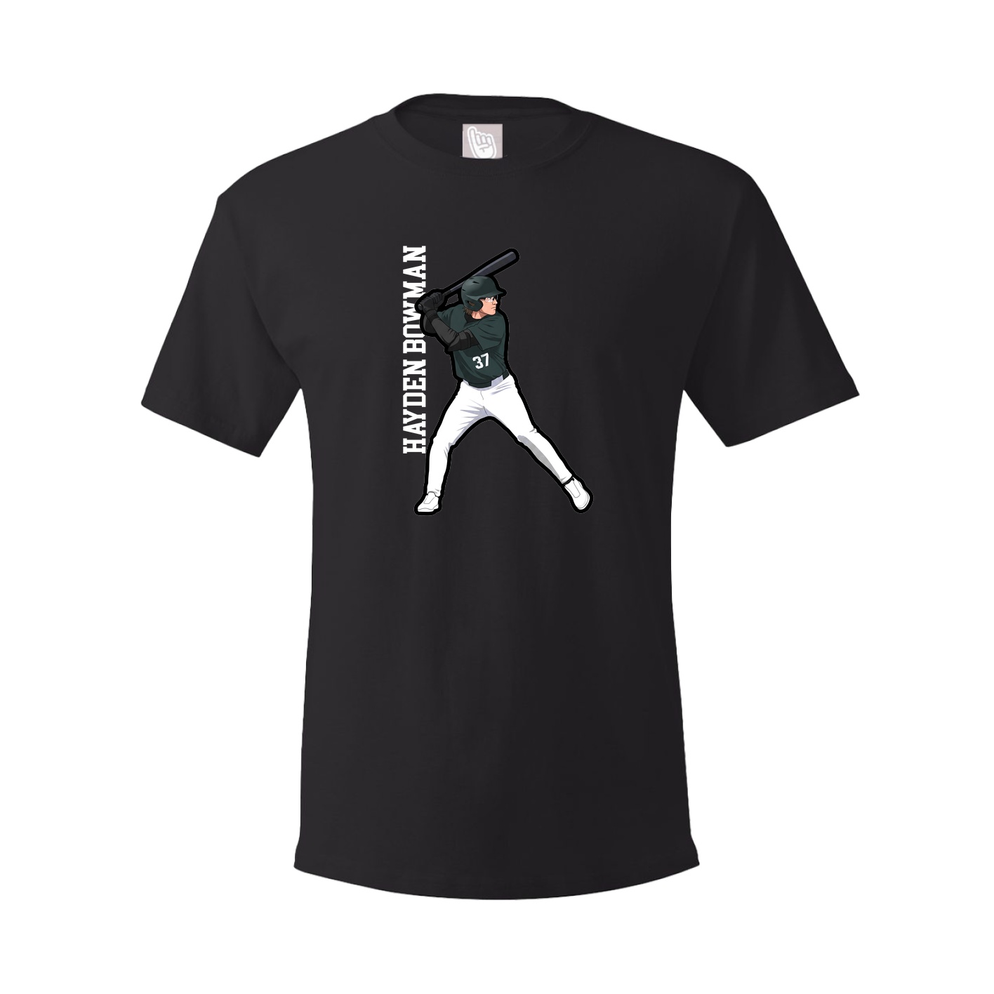Youth Tee — Name Vertical in Black