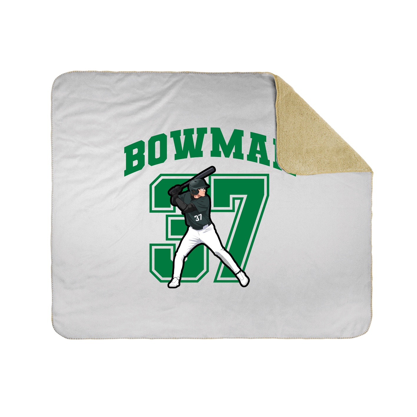 Throw Blanket — Number in White