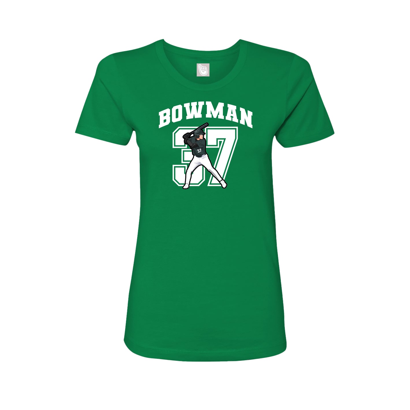 Fitted Women's Tee — Number in Green