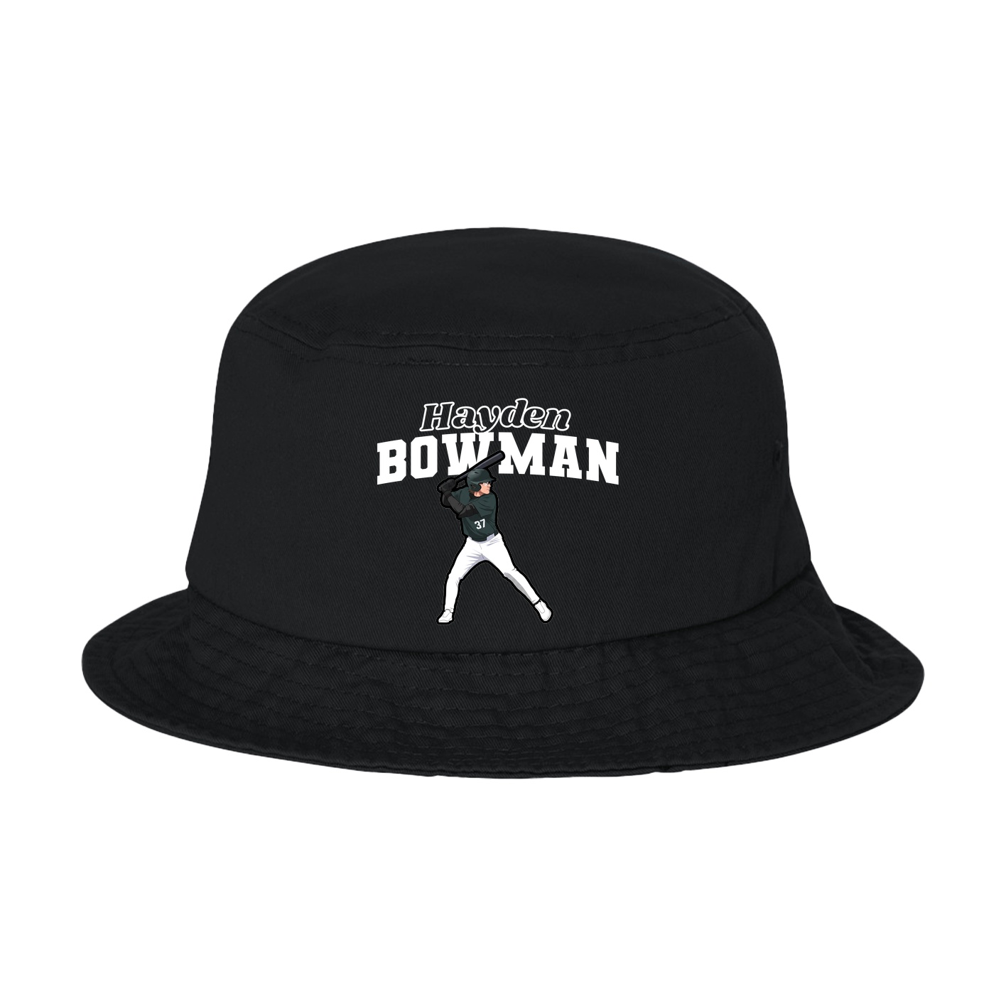 Bucket Cap — Name Arch in Black