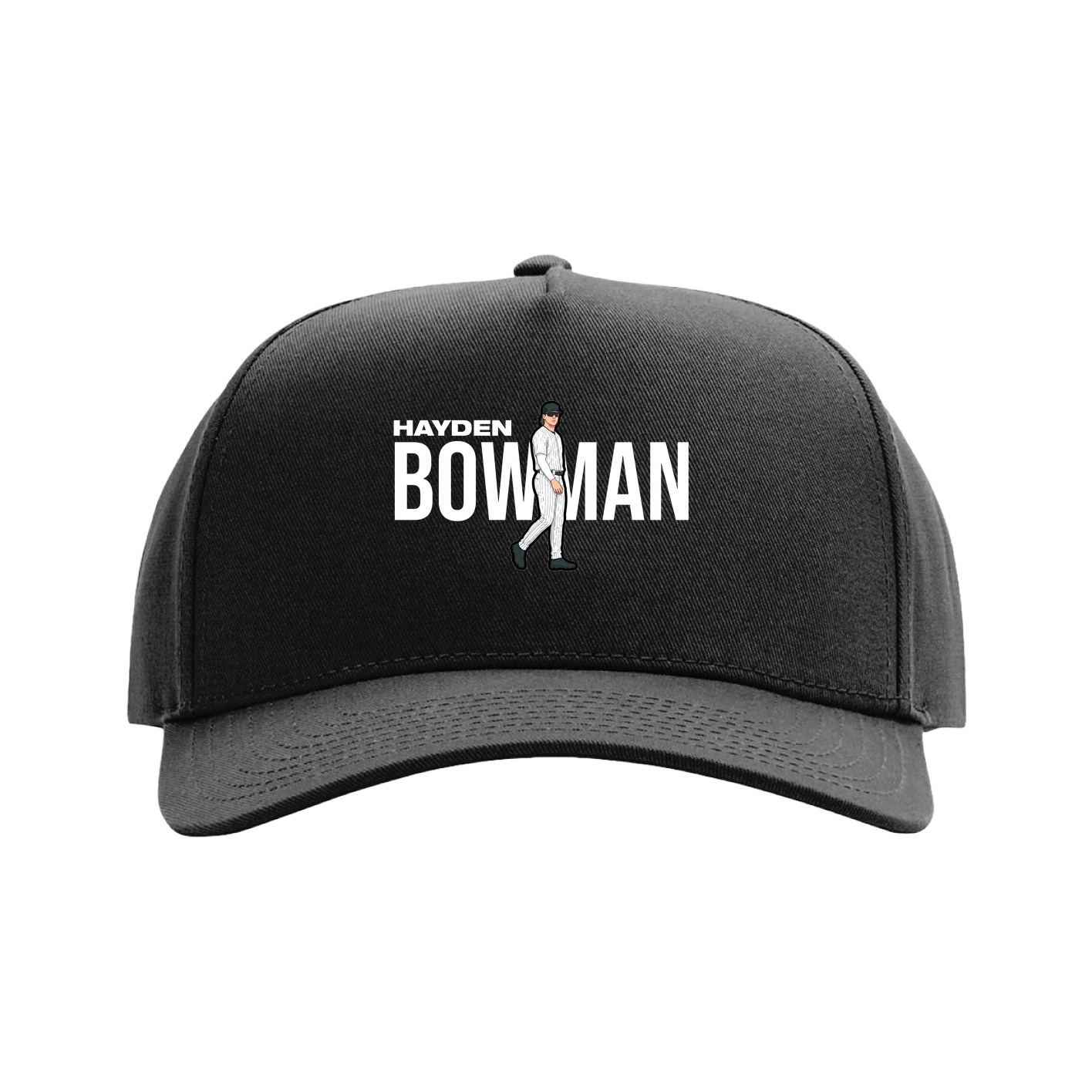 Full Fabric Five-Panel Champ Cap — Player Name in Black