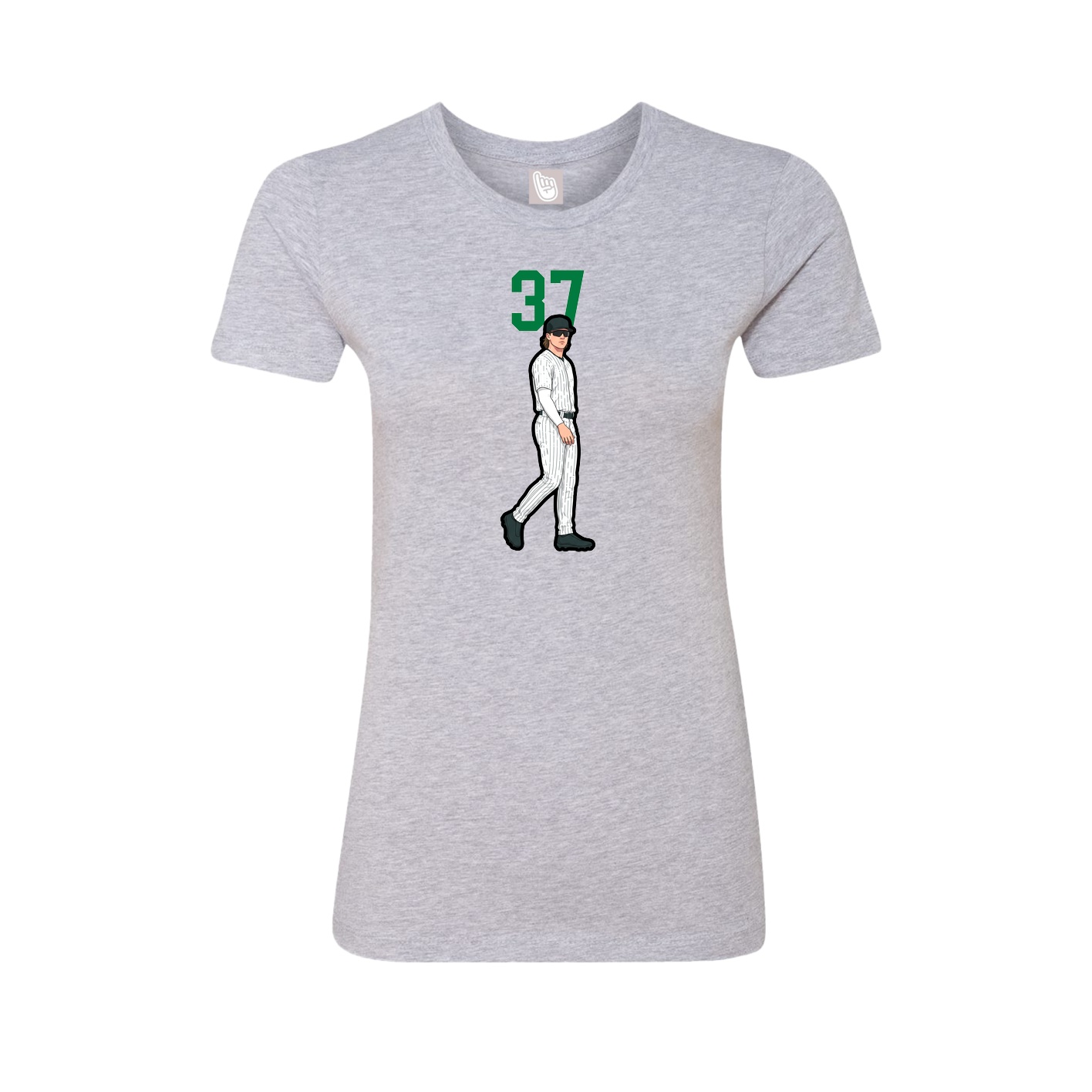 Fitted Women's Tee — Number Top in Grey