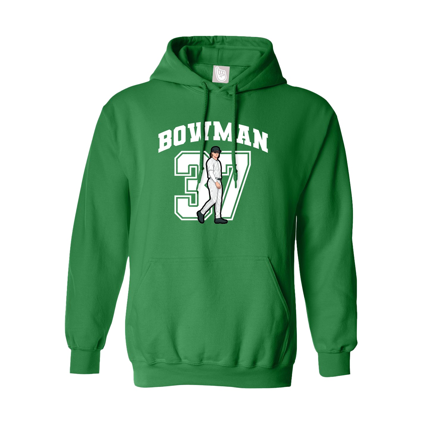 Youth Hoodie — Number in Green