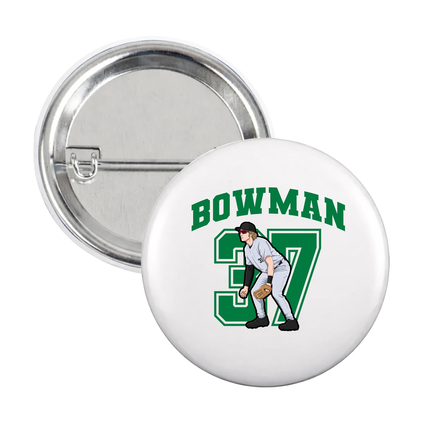 Game Day Button — Number in White