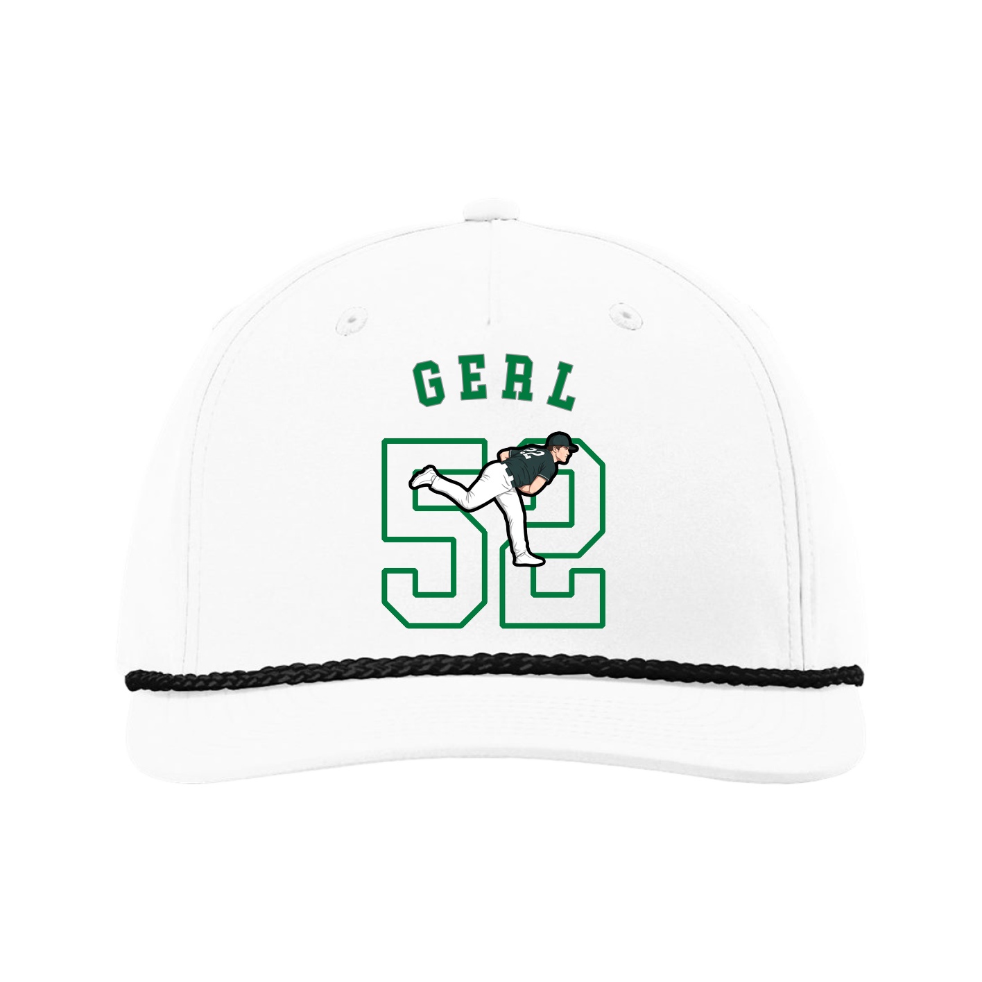 Five-Panel Classic Rope Cap — Shirsey Arch in White