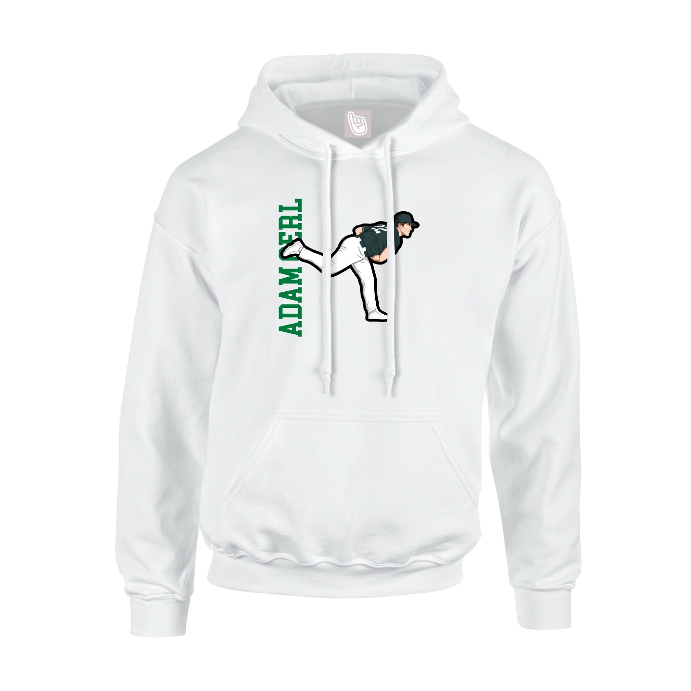 Hoodie — Name Vertical in White