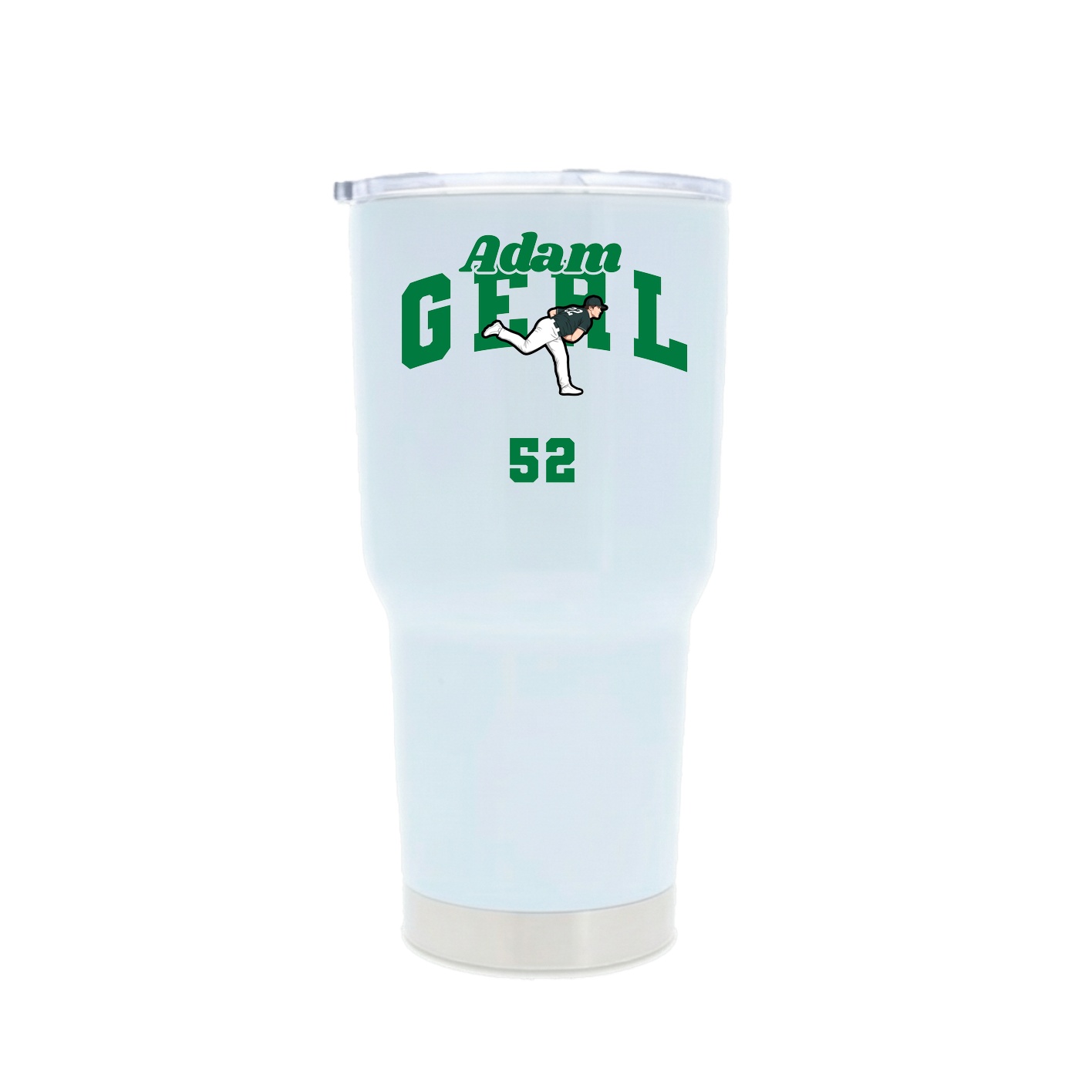 30oz Stainless Steel Tumbler — Signature Arch in White