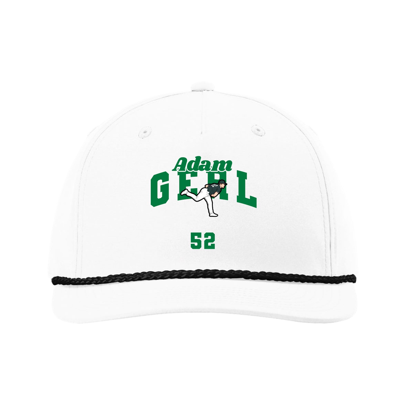 Five-Panel Classic Rope Cap — Signature Arch in White